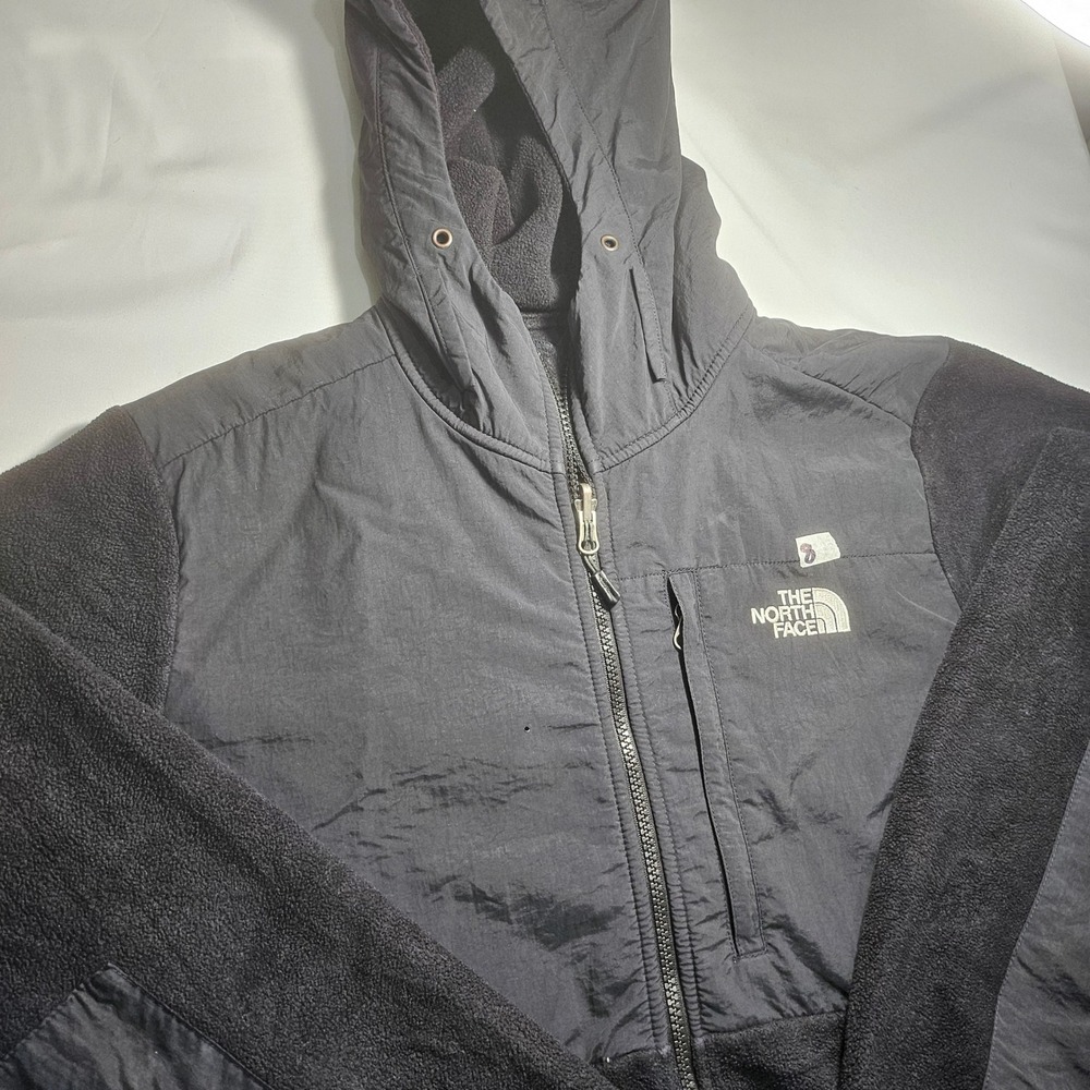 The North Face Polartec Fleece Hooded Jacket Womens Large Black Denali Hybrid